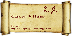 Klinger Julianna névjegykártya